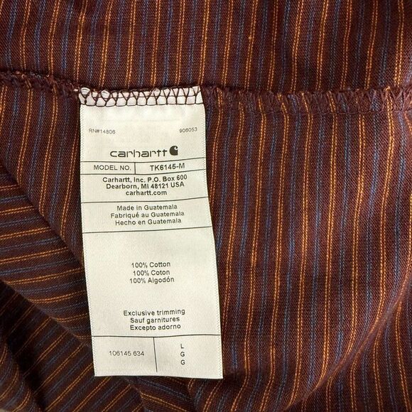 Carhartt Relaxed Fit Striped Short Sleeve T Shirt - Men’s US L - Picture 7 of 8